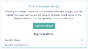 Screenshot of the progress status section in the project management environment